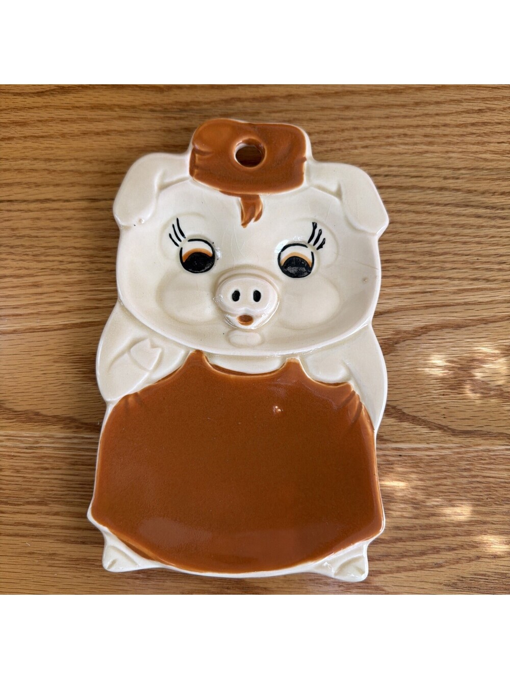 Vintage Ceramic Porky PIG Spoon Rest for Counter Top or Hang on the Wall**YUM**